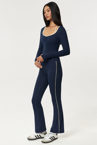 Allegro Longsleeve Bra Top in Navy
