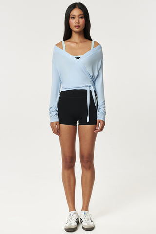 Sierra Wrap Top in Baby Blue