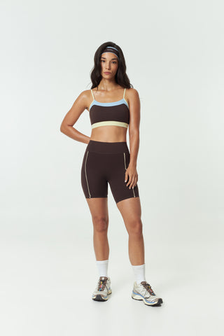 Signal Contrast Bra Top in Espresso