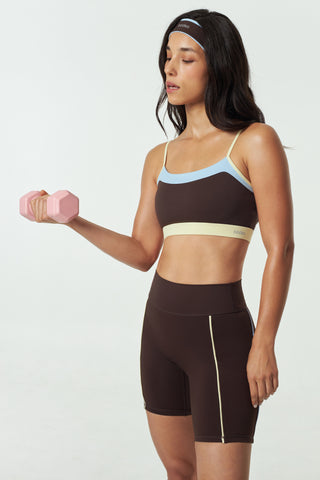 Signal Contrast Bra Top in Espresso