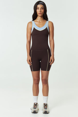 Prestige Contrast Bra Tank in Espresso