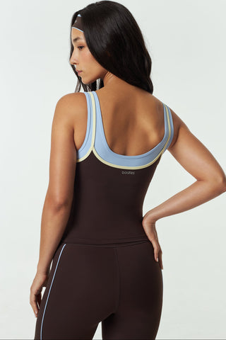 Prestige Contrast Bra Tank in Espresso