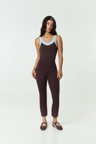 Ankle Length Flare Pants in Espresso
