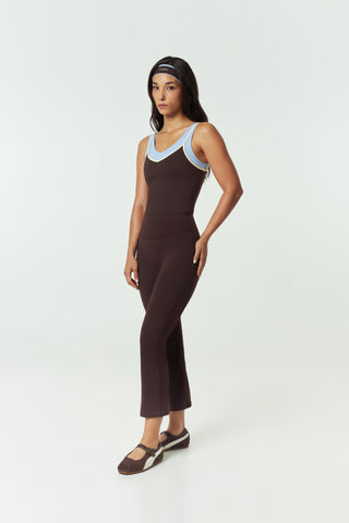 Ankle Length Flare Pants in Espresso