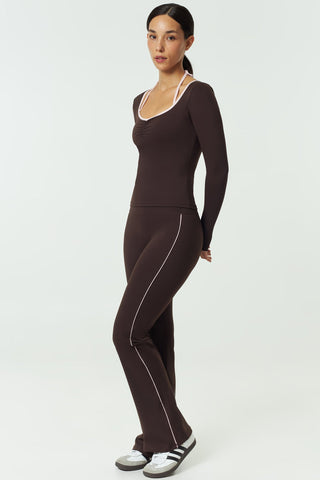 Allegro Longsleeve Bra Top in Espresso