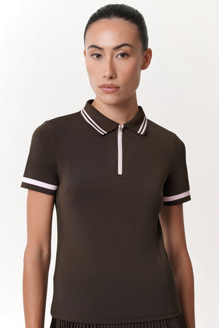 Front Court Polo in Espresso Pink