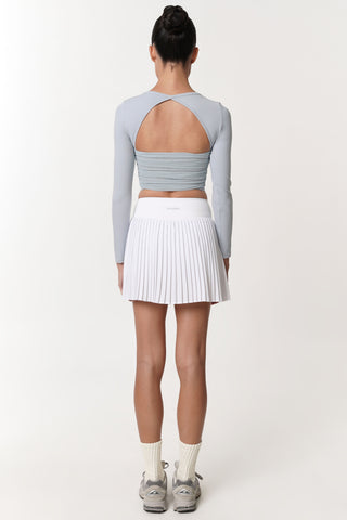 Circuit Pleated Skirt in White (XS & S LEFT)