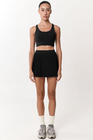 Glint Pleated Skirt in Black