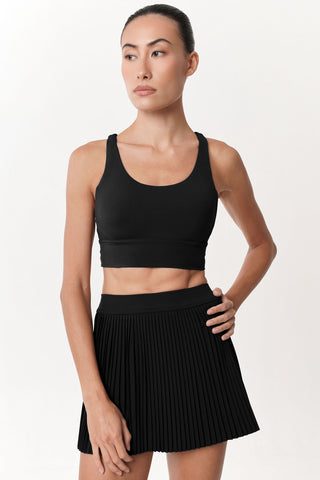 Glint Pleated Skirt in Black