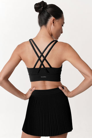 Glint Pleated Skirt in Black