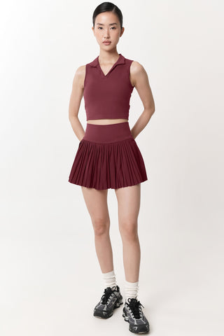 Pristine Polo Top in Wine