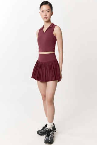 Pristine Polo Top in Wine