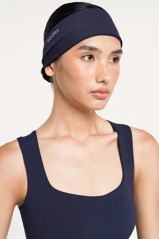 Conquer Headband in Midnight Navy