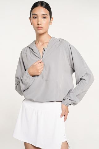 Supreme Half-Zip Hoodie in Grey