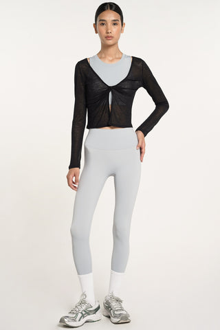 Knot Long Sleeve Top in Black