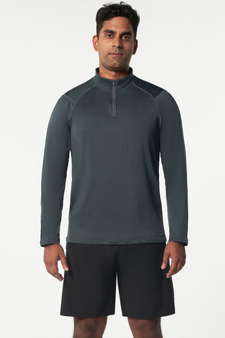 Pound Long Sleeve Top In Dark Grey
