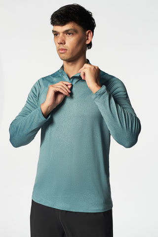 Pound Long Sleeve Top In Turqoise