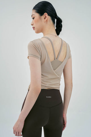 Performance Two Pieces Bra Top In Mocha (LAST PIECE)