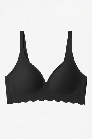Flutter Scallop Bra in Black