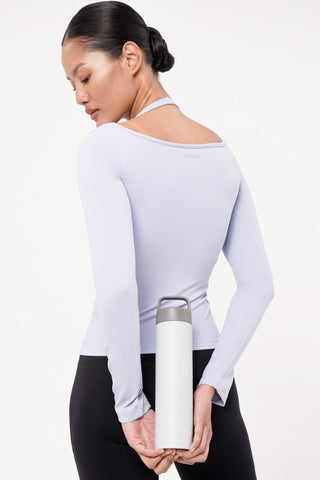 Solace Long Sleeve Bra Top in Sky Blue