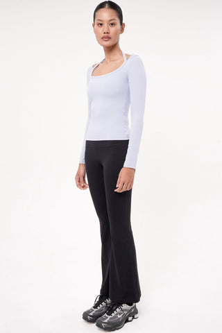 Solace Long Sleeve Bra Top in Sky Blue