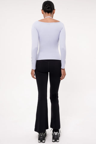 Solace Long Sleeve Bra Top in Sky Blue