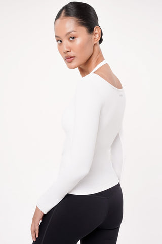 Solace Long Sleeve Bra Top in White