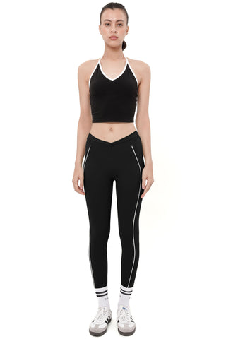 Firm Contrast Legging in Black