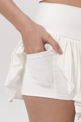 Lavish Pleated Tennis Skirt in White