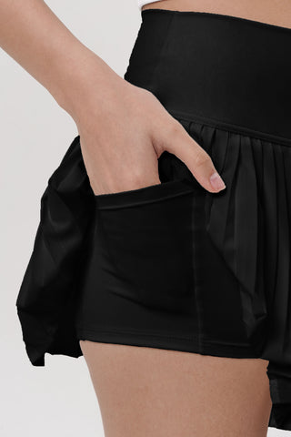 Lavish Pleated Tennis Skirt in Black