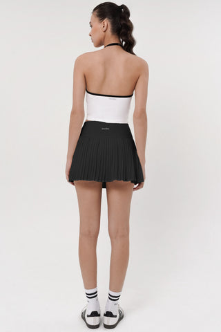 Lavish Pleated Tennis Skirt in Black