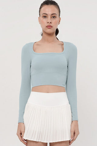 Restore Long Sleeve Bra Top in Baby Blue