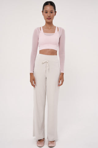 Rivera Long Sleeve Bra Top in Blush