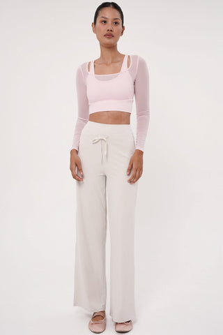 Rivera Long Sleeve Bra Top in Blush