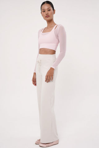 Rivera Long Sleeve Bra Top in Blush