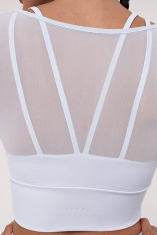 Rivera Long Sleeve Bra Top in Cloudy Blue