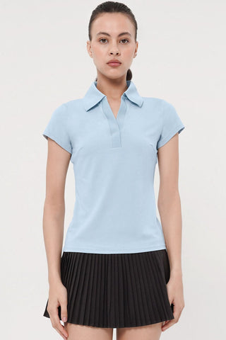 Baseline Polo Top in Baby Blue