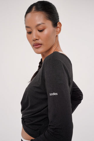 Dasha Long Sleeve Top in Black