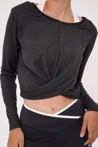 Dasha Long Sleeve Top in Black