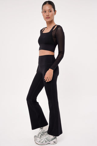 Rivera Long Sleeve Bra Top in Black