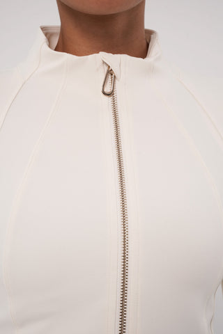 Form-Fit Cropped Jacket in Milk
