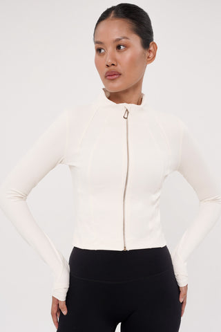 Form-Fit Cropped Jacket in Milk