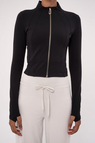 Form-Fit Cropped Jacket in Black