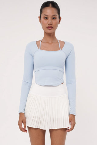 Nue Long Sleeve Bra Top in Baby Blue