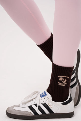 Strong Core, Stronger Coffee Grip Socks in Espresso
