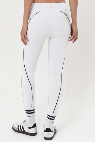 Firm Contrast Legging in White