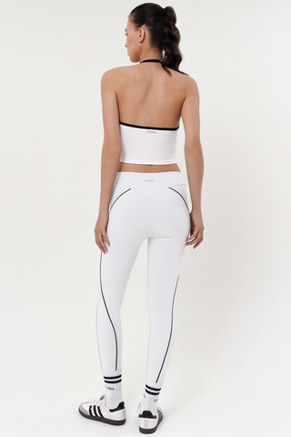 Firm Contrast Legging in White