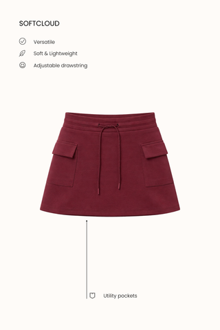 Cargo Skirt in Burgundy Wine