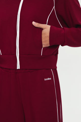 Ace Lounge Jacket in Maroon