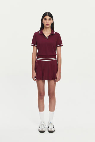 Slam Polo Top in Maroon
